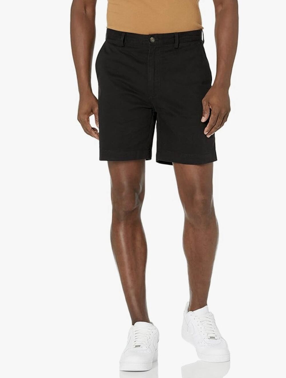 Amazon Essentials Men's Classic-Fit 7" Chino Shorts, Black (Size 34)